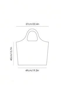Doritos X SHEIN 1 buah Tas Belanja Lipat Motif Keripik Jagung dengan Kantong Kecil, Tas Tangan dengan Rantai Mutiara, Cocok untuk Bepergian, Berbelanja, Perjalanan, Unisex, Ringan dan Portabel - MultiWarna - View 7