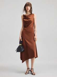 Ontre Vestido elegante y sencillo sin mangas para mujer, adecuado para el 4 de julio, el Día de la Igualdad de la Mujer, vacaciones, playa, fiesta de cumpleaños, atuendo para maestras