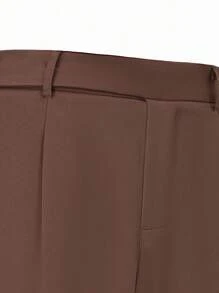 Calvornis Quần tây công sở màu nâu ống côn trơn dành cho nam, phong cách trang trọng, cổ điển - màu nâu - Xem 5
