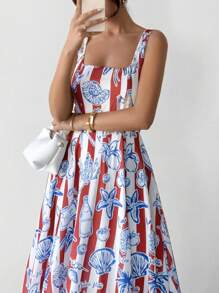 EURMUSE Women Multicolor Printed And Zipper Detailed Maxi Dresses - Multicolor - View 6