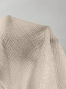 SHEIN LUNE Chất rắn Thả vai Nút phía trước Áo sơ mi - Màu be - Xem 10