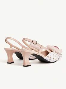 CUCCOO CHICEST حذاء كعب كعب مربع أنيقة وعتيقة ذات طبعة زهرية للنساء، مناسبة للتنقل والمناسبات الرومانسية والكلاسيكية والرسمية والحفلات والأعراس والمناسبات (عيد الهالوين وعيد الميلاد وعيد الشكر والعام الجديد) باللون الوردي الفاتح - وردي - مشاهدة 12