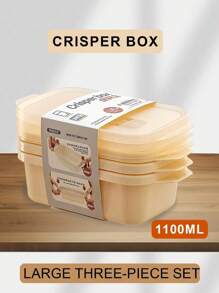 SHEIN 3个装米色和黑色食品储物盒，适用于冷冻和微波炉，三种尺寸：大号-1100毫升，中号-600毫升，小号-300毫升 - 彩色 - 查看 14