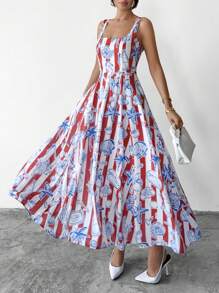 EURMUSE Women Multicolor Printed And Zipper Detailed Maxi Dresses - Multicolor - View 1