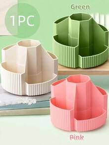 1PC/3Pcs-5 Slots 360 Degree Rotating Desktop Pen Holder Organizer, Desktop Storage Pen Organizers Stationery Supplies Large Capacity Multi-Functional Pencil Case For Students, Men, Women, Girls, Makeup Brushes, Home Decoration Back To School - Multicolor - View 7