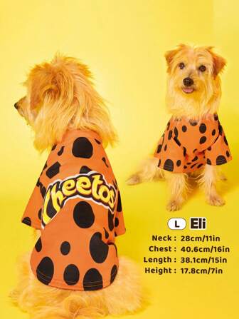 Cheetos X SHEIN 1pc Logo Printed Pet Sweatshirt, Cat/Dog Sweatshirts, Size XXS-XXXXL, Extra Small, Extra Large,