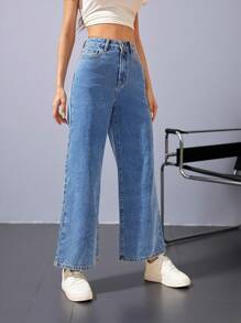 Jeanoix 高腰闊腿牛仔褲