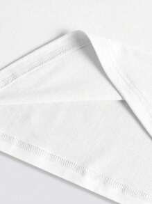 EMERY ROSE A Large-Sized White Round-Neck Long-Sleeved T-Shirt, Comfortable And Versatile Fall Cloth For Women - White - View 3