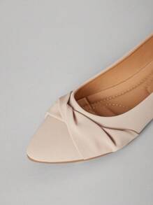 SHUZIA Women's Casual PU Charming Daily Wear Pointed Toe Ballet Flats - Apricot - View 7