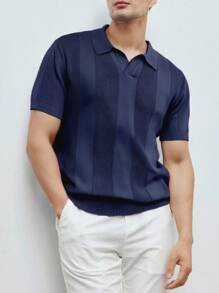 Manfinity Homme Men's Everyday Casual Knit Sweater, Suitable For Work And Commute Polo Shirt For Men