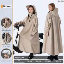 SHEIN 新品畅销：男女通用时尚雨衣 - 长款全身、轻便、防水防风、加大码可选 | 连帽、加厚、多功能、透气、可打包，适合旅行、骑行、徒步旅行和户外活动 - 彩色 - 查看 6