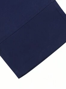 Manfinity EMRG 男士休闲时尚百搭背带裤，带贴布设计，超大码，夏季海军蓝，秋季