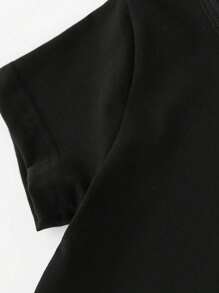 Baby Boys' Casual Fashion Creative Star Shaped Funny Letter Slogan Graphic Print Basic Short Sleeve T-Shirt, Summer Daddy's Lil Dude Shirt Baby Boy Tee Graphic - Black - View 5