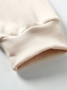 EMERY ROSE Plus Size Halloween Ghost Horse Graphic Drop Shoulder Sweatshirt Pullover Fall Winter Autumn - Apricot - View 6