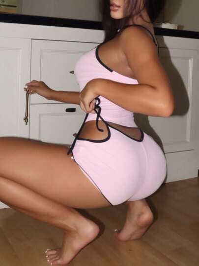 Lowkey Lull Youthful Pink Short Pajama Set With Spaghetti Straps And Mini Short Design Boudoir Outfit