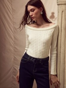 MOTF PREMIUM 仿珍珠边修身针织套头衫 秋冬