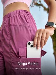 In My Nature 女士休闲纯色户外工装裤 - 紫色 - 查看 2
