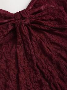 Sweetra 女式夏季纯色前系带露背短款上衣 Y2K