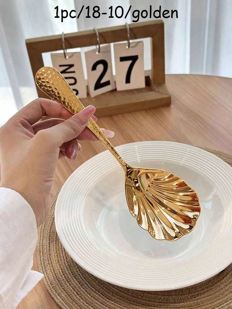 1 pieza/2 piezas Cucharas de servir doradas, cucharas de acero inoxidable 18/10 reforzadas, cucharas para mezclar, cucharas de arroz, cucharas de sopa, para uso doméstico y público - Multicolor - Añade 5