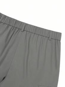 Manfinity Roughcore Men's Fashionable Casual Multi-Pocket Lightweight Grey Shorts, Summer Men Grey Cargo Shorts Men Cargo Shorts Men Casual Shorts Grey Shorts For Men Men Shorts - Dark Grey - View 6