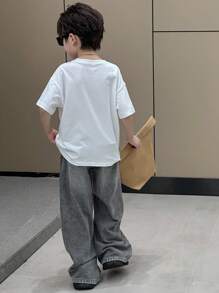 Dazy Kids 男童宽松直筒休闲牛仔裤，秋季童装 - 灰色 - 查看 6