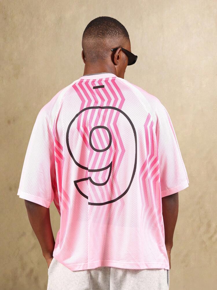 Mesh Athletics Jersey With Wave Pattern Numeric Graphics
