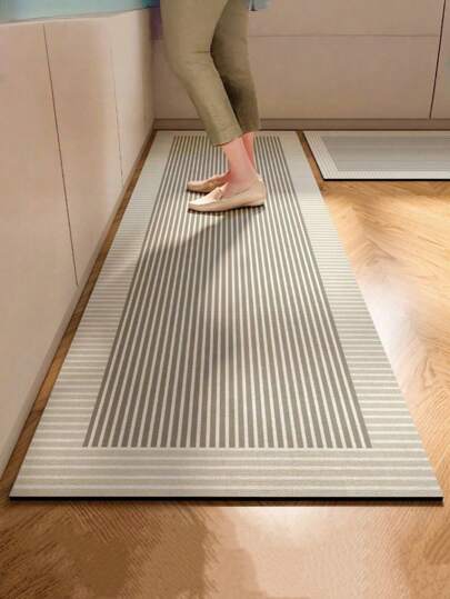 SHEIN 1 pieza de alfombra de piso de cocina, hecha de tierra de diatomeas, absorbente de agua y aceite, antideslizante, antisuciedad, de secado rápido, excelente para baño, pasillo, entrada, interior, decoración de habitación, cocina, comedor, oficina pequeña/oficina en casa, lavandería, uso doméstico, decoración de habitación