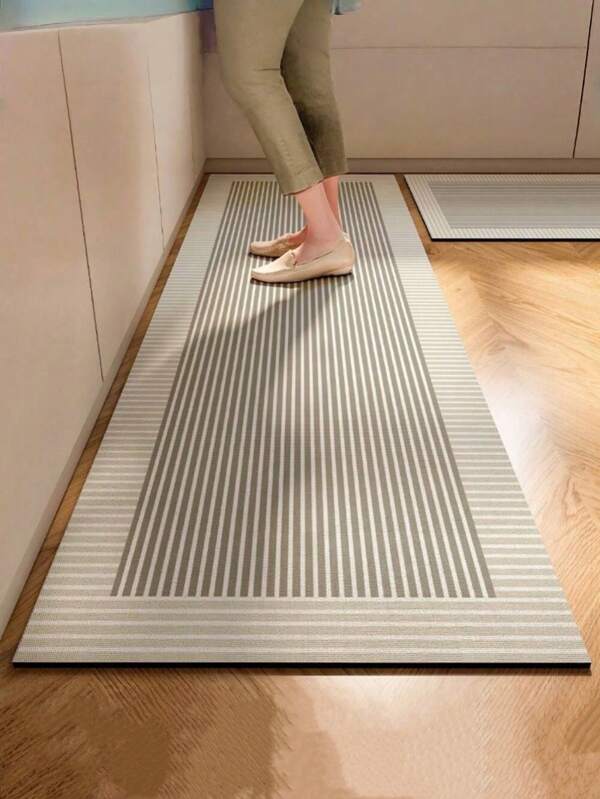 SHEIN 1 pièce de tapis de sol de cuisine, fabriqué en terre de diatomées, absorbant l'eau et l'huile, antidérapant, anti-salissure, séchage rapide pour un usage domestique, décoration de la pièce