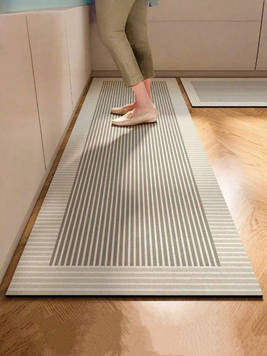 SHEIN 1 pieza de alfombra de piso de cocina, hecha de tierra de diatomeas, absorbente de agua y aceite, antideslizante, antisuciedad, de secado rápido, excelente para baño, pasillo, entrada, interior, decoración de habitación, cocina, comedor, oficina pequeña/oficina en casa, lavandería, uso doméstico, decoración de habitación
