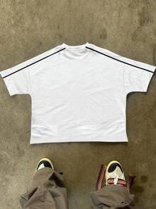 Manfinity Sporsity Men's Casual Number Printed Round Neck Short Sleeve T-Shirt, Summer