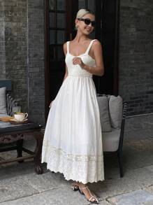 DAZY Robe de vacances décontractée pour femmes, avec taille cintrée, ourlet en jacquard patchwork, pour l'automne