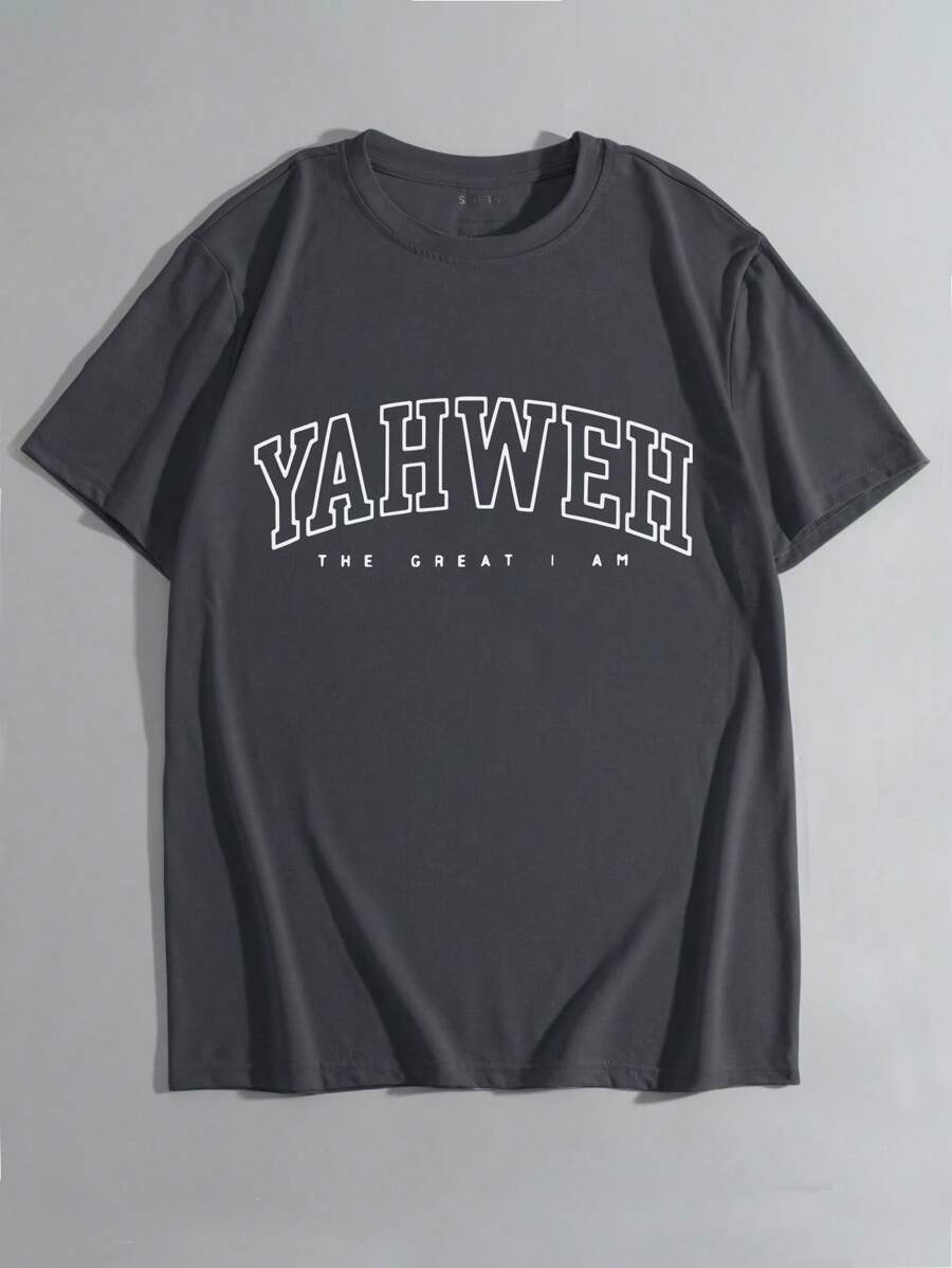 Manfinity Dauomo Men Simple Printed Round Neck Short Sleeve Summer T-Shirt