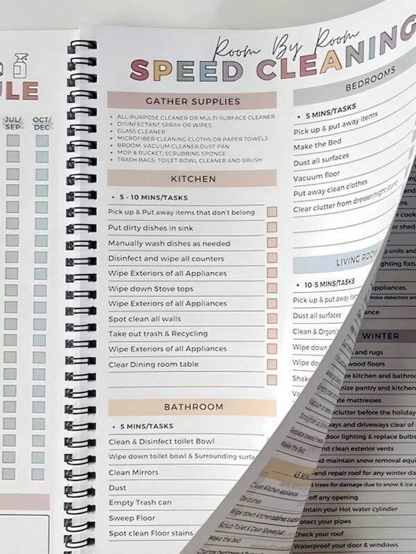 SHEIN ADHD Cleaning Planner Reusable Dry Erase Checklist Daily Weekly Task Tracker Home Organization Schedule For Neurodivergent Adults Focus Friendly Visual Guide