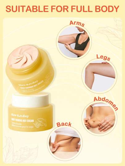 Slow Sunday Body Firming Hot Cream, Body Firming Cream, Enriched With Ginger & Coffee Extract, Weight Loss, Fat Burning Slimming, Massage, Flat Tummy Cream, Body Tightening Cream, Lifting And Firming Body Skin, Suitable For Abdomen, Buttocks, Arms And Thighs, Hot Cream Burns Fat