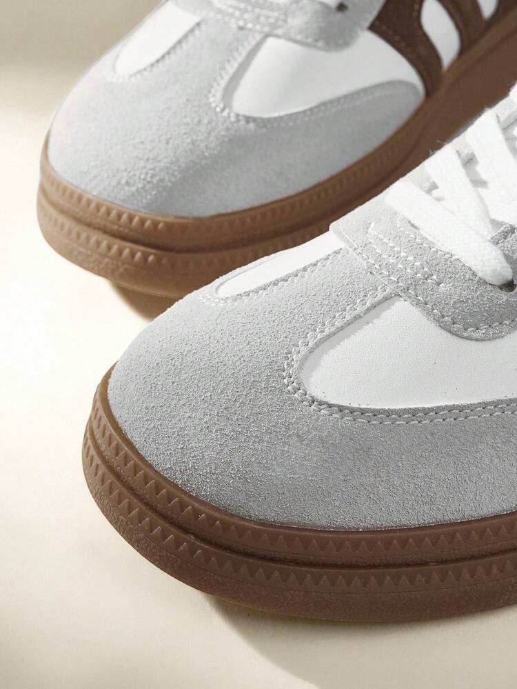 CUCCOO EASI Baskets décontractés à semelle épaisse avec motif berger allemand blanc pour femmes