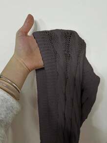 Flirla Women's Twist Cable Pattern Long Sleeve Hooded Long Cardigan, Fashionable & Versatile Fall Winter Cloth For Women - Grey - View 5