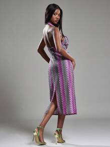 NYA SZN Đầm Halter Cổ Cao Brunch Casual Hàng Ngày Đi Chơi Xuân Hè Đầm Midi Trang Phục Cho Phụ Nữ - Nhiều màu - Xem 3