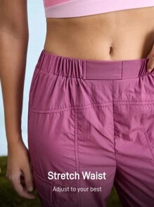 In My Nature 女士休闲纯色户外工装裤 - 紫色 - 查看 7