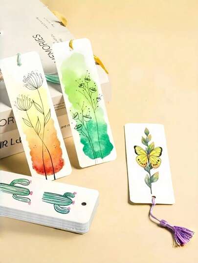 SHEIN 30 件空白水彩书签 300gsm 厚纸 DIY 美术用品 用于着色丙烯画水彩工艺品和书签