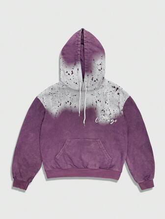 Street Life Herren Lässiger Hoodie Sweatshirt mit Farbverlauf-Waschung