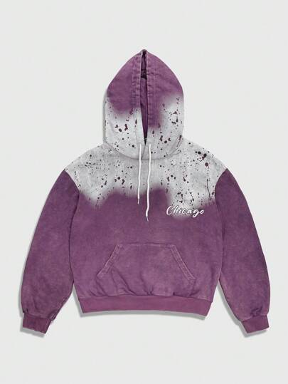 Street Life Men's Casual Washed Ombre Hoodie Sweatshirt