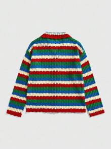 ROMWE MEN Street Life Herren Locker gestrickter Cardigan, Langarm, Herbst Winter