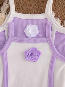 2件套女婴时尚优雅黑白吊带连体衣套装