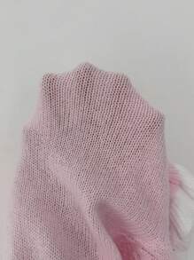 Elenzga Nuevo cárdigan corto de punto ajustado con cuello redondo y puños con volantes, con diseño de botón metálico, dulce para una cita del Día de San Valentín, versátil - Rosa - Ver 7