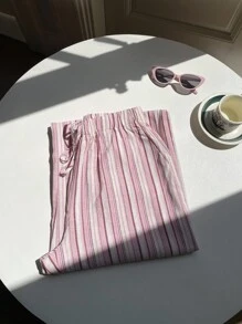 Comfortcana 女士假日休闲条纹阔腿裤 - 彩色 - 查看 3