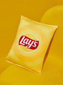 Lay's X SHEIN 1 个薯片形状毛绒枕头，有趣可爱，柔软舒适，适合在汽车、房间、沙发和午睡中装饰，很棒的礼物 - 黃色 - 查看 6