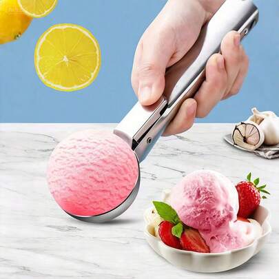 Factory Direct Stainless Steel Ice Cream Scoop Creative Ice Cream Scoop Resilient Watermelon Fruit Ball Digging Tool Ice Cream Soup.