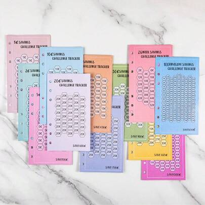 48 Blatt Geld Sparherausforderung Buch Haushaltsbuch Blätter für A6 Ordner Sparherausforderungen Buch Geld Sparen Ordner USD 30 Tage 52 Wochen Sparherausforderung Geld Sparen Herausforderung Spar-Tracker Schulanfang