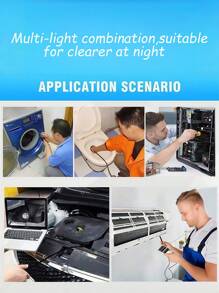 高清防水三合一手机电脑内窥镜连接器汽车工业管道汽修空调内窥镜 - 黑色 - 查看 10