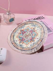 1PC Fabric Coffee Mat Non Slip Cup Coaster Absorbent Table Placemat Heat Resistant Mug Pad For Desk Office Home Kitchen Dining Mouse Pad Cute Home Decor Kitchen Accessories Essential - Multicolor - View 7